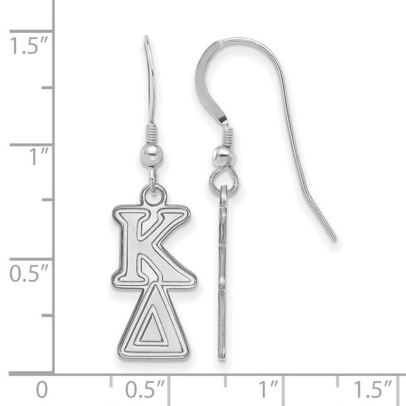 Sterling Silver Kappa Delta Dangle Small Earrings - Picture 2 of 3